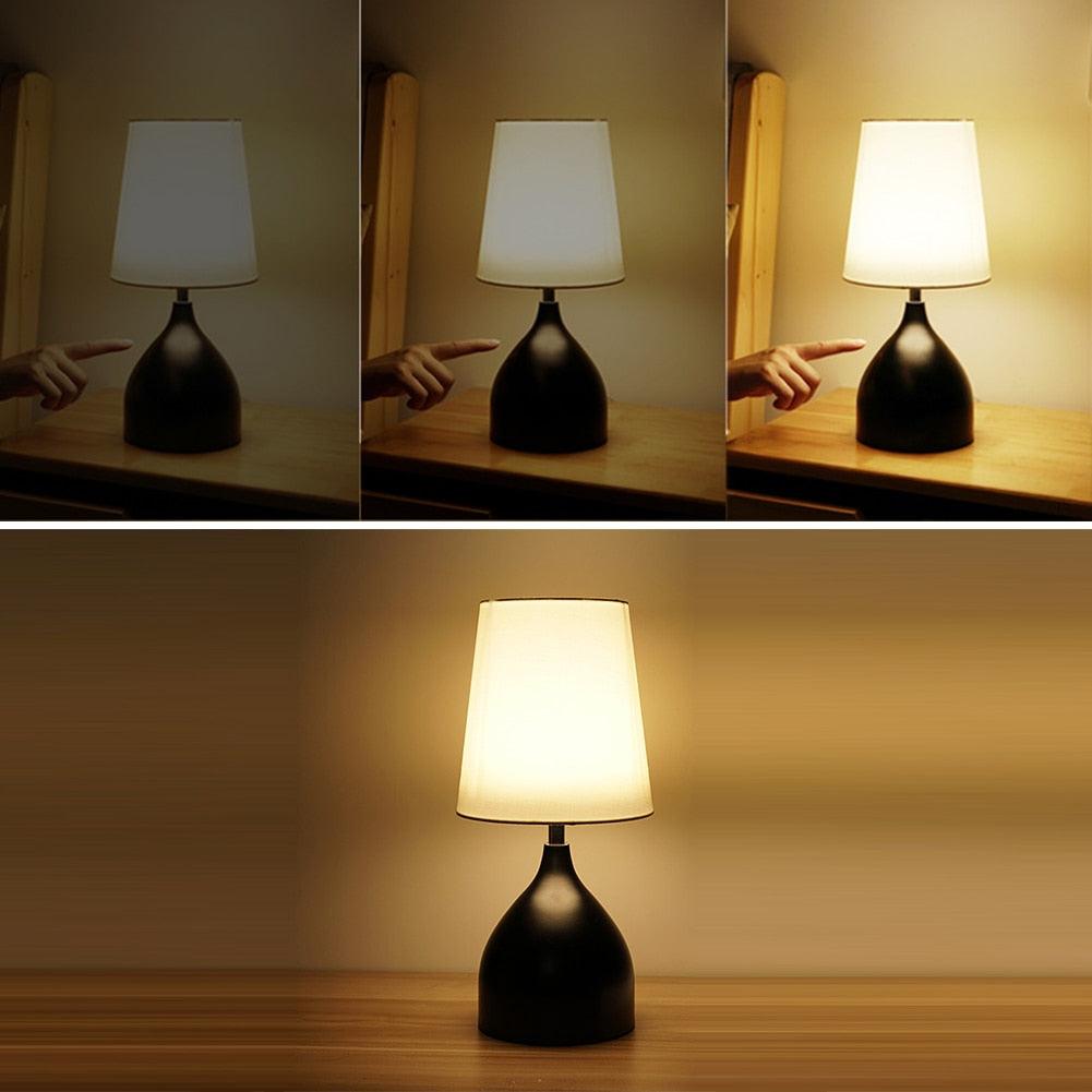 Creative LED Table Lamp Touch Switch Fimmable Bedroom Bedside Living Room Modern Desk Study Night Light Home Decor Decorative Table Lamp Cute Study Lamps for Bedroom Décor