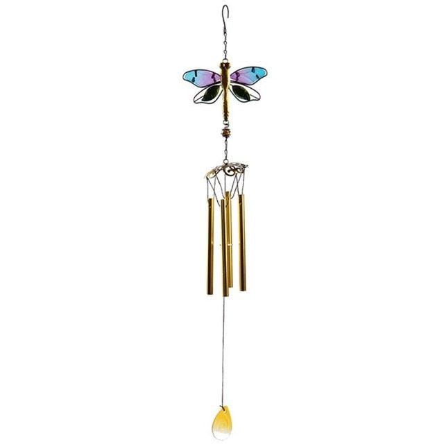 Creative Memory Wind Chimes Outdoor Metal Glass Wind Chimes Cute Hummingbird Owl Butterfly Wind Chimes Hanging Ornament Home Decoration Wind Bells Crafts For Mom Outdoor Stained Glass Chime For Garden Home Window Decor Memorial Gifts Housewarming Decor