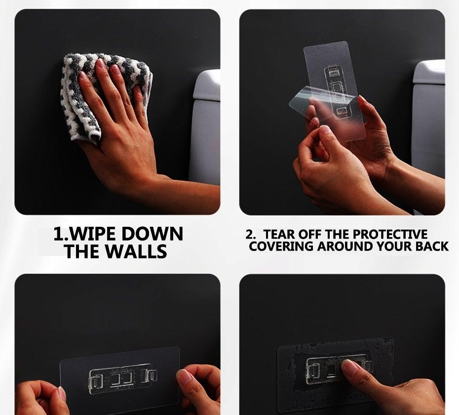 Creative Toilet Paper Roll Holder Shelf for Phone to Toilet Multi-function 3 Colors Phone Holder Stand Bathroom Accessories Self Adhesive No Drilling White Stick On Toilet Paper Holder With Storage Shelf For Bathroom