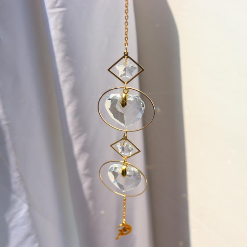 Crystal Colorful Sun Light  Catching Sphere Chandelier Lamps Light Crystals Glass Pendants Wind Chime Household Indoor Window Hanging Decoration Outdoor Gardening Colorful Hanging Pendant For Home Decor