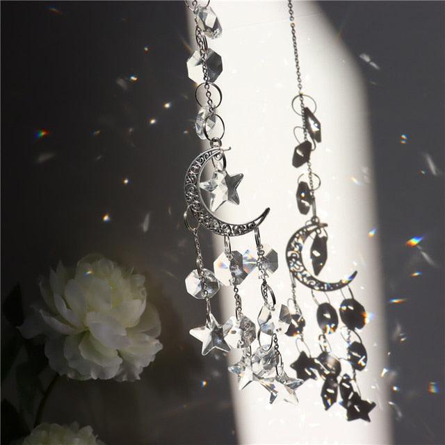 Crystal Hanging Sun-catchers Beads Colorful Chandelier Wind Chime Handmade Pendant Hanging Drop For Garden Window Curtain Chandelier Home Decor Christmas Pendant Gifts Ornament For Garden Window Car Wedding Plants