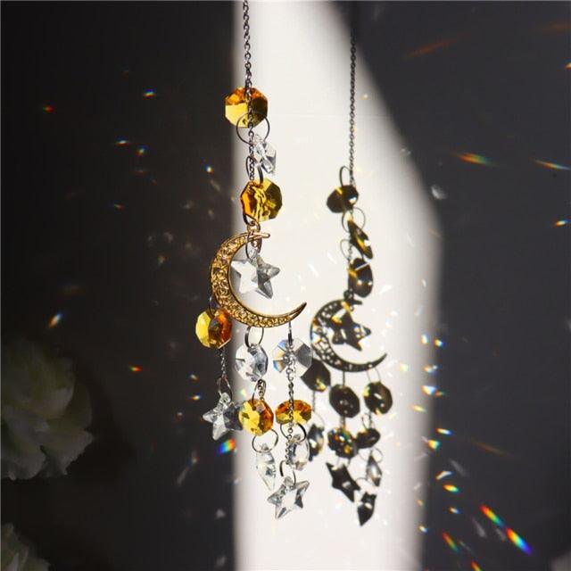 Crystal Hanging Sun-catchers Beads Colorful Chandelier Wind Chime Handmade Pendant Hanging Drop For Garden Window Curtain Chandelier Home Decor Christmas Pendant Gifts Ornament For Garden Window Car Wedding Plants