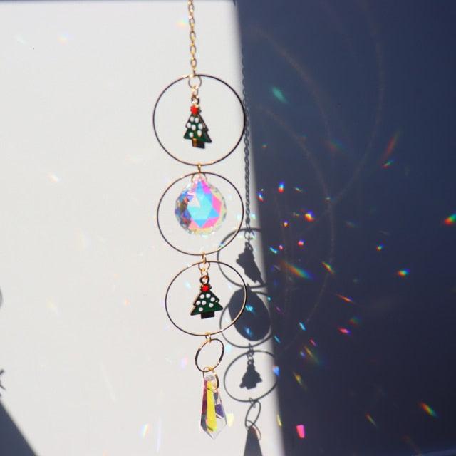 Crystal Hanging Sun-catchers Beads Colorful Chandelier Wind Chime Handmade Pendant Hanging Drop For Garden Window Curtain Chandelier Home Decor Christmas Pendant Gifts Ornament For Garden Window Car Wedding Plants