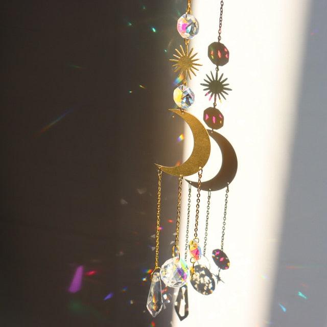 Crystal Hanging Sun-catchers Beads Colorful Chandelier Wind Chime Handmade Pendant Hanging Drop For Garden Window Curtain Chandelier Home Decor Christmas Pendant Gifts Ornament For Garden Window Car Wedding Plants