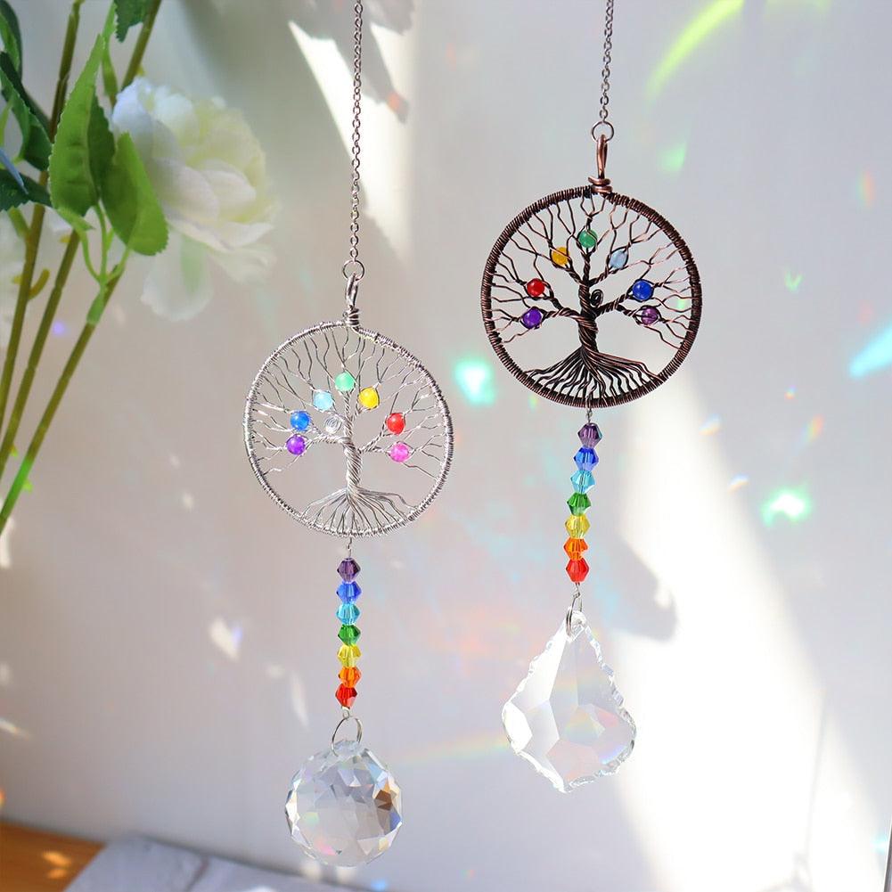 Crystal Wind Chime Star Moon Pendant Sun  Plated Crystal Rainbow Sun-catcher Glass Beads Ball Pendant Hanging Prism Drop Sun Catchers For Windows Home Garden Decoration Gift Colorful Beads Hanging Drop for Outdoor Indoor Garden Decor