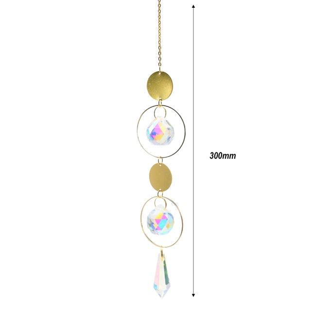 Crystal Wind Chime Star Moon Sun Pendant Indoor Window For Window in Garden Starry Sky Decor Catchers with Crystals  Dream Sun Catchers Plated Colorful Beads Hanging Drop for Outdoor Garden Moon Prism