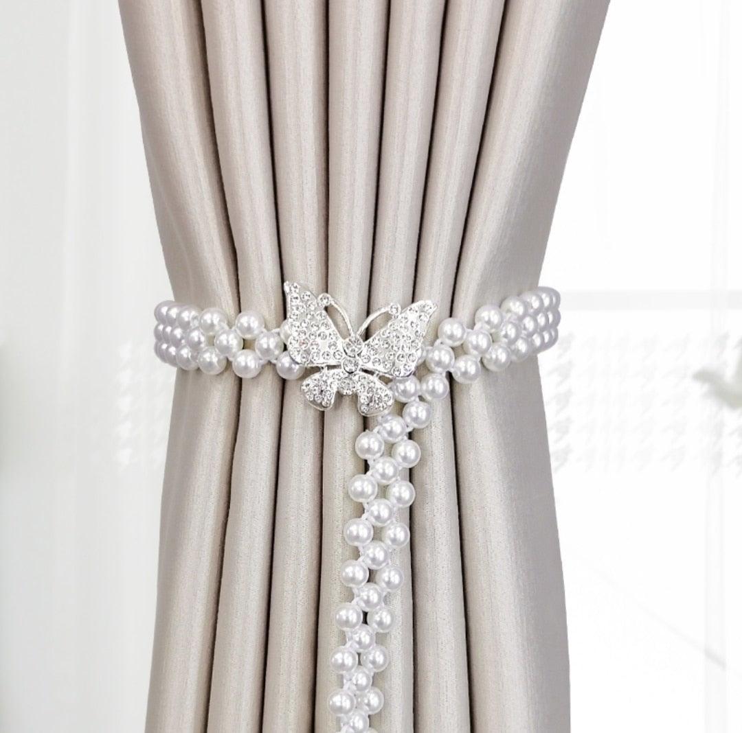 Curtain Tieback High Quality Elastic Holder Hook Buckle Clip Pretty and Fashion Polyester Decorative Home Accessories Modern Style Convenient Drape Tie Backs,Handmade Curtains Holdbacks Holder for Home Kitchen Office