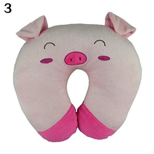 Cute Cartoon Animals U Shaped Pillow Travel Car Neck Rest Pillow Support Head Rest Cushion Panda Cat Bear Rabbit Pig Multi-Color Cartoon U Shaped Neck Pillow Comfortable Travel Pillow Inflatable Pillow Neck Pillow Lightweight Soft Pillows