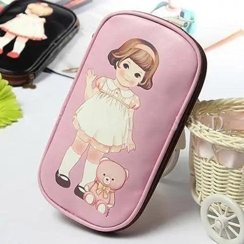 Cute Doll Pattern Pencil Case For Girls Colorful Pen Holder Case For Students Elegant Style School Accessories  Pencil Pouch Pen Bag Multipurpose Travel Bags For School