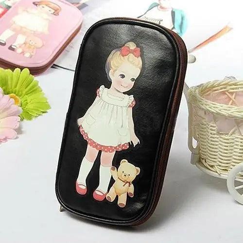 Cute Doll Pattern Pencil Case For Girls Colorful Pen Holder Case For Students Elegant Style School Accessories  Pencil Pouch Pen Bag Multipurpose Travel Bags For School