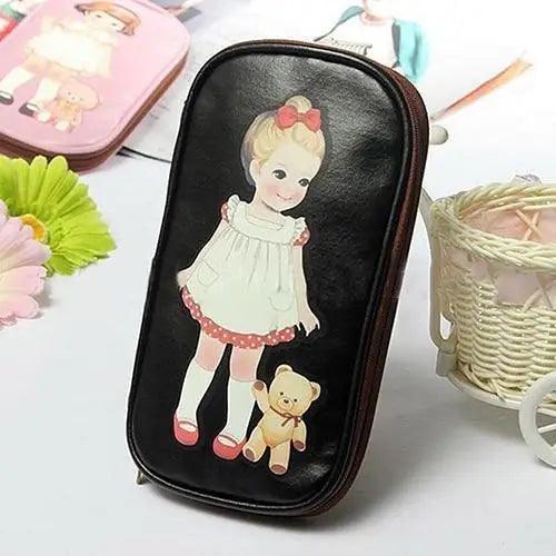 Cute Doll Pattern Pencil Case For Girls Colorful Pen Holder Case For Students Elegant Style School Accessories  Pencil Pouch Pen Bag Multipurpose Travel Bags For School