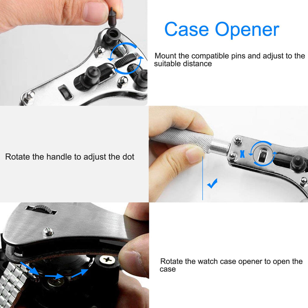 14 PCS Watch Repair Tool Kit Link Remover Watch Case Opener w/ Free Carrying Case