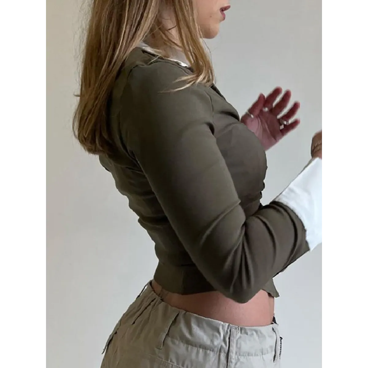 Deep V Crop Top and Hook Closures