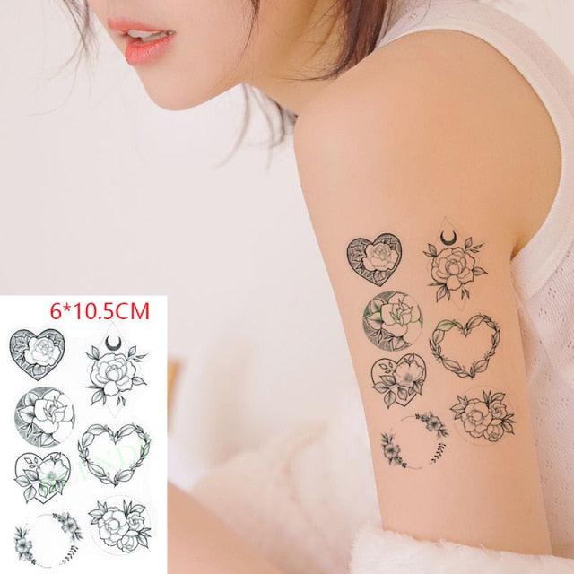 Different Small Waterproof Temporary Tattoo Sticker Cute Tatto Flash Tattoos Small Size Colorful Design for Kids Mens Womens