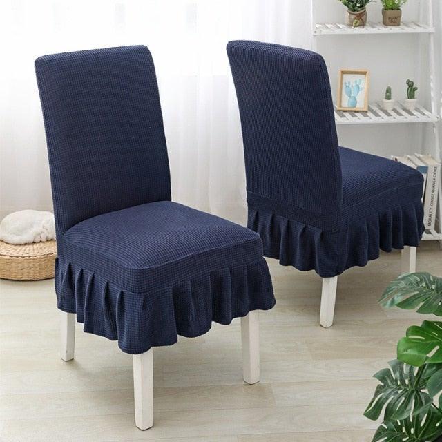 Dining Room Hotel Ceremony Banquet Wedding Party Solid Color Spandex Skirt Chair Cover for Dining Room Kitchen Banquet Chair Slipcover Stretch Elastic Wedding Chair Decoration
