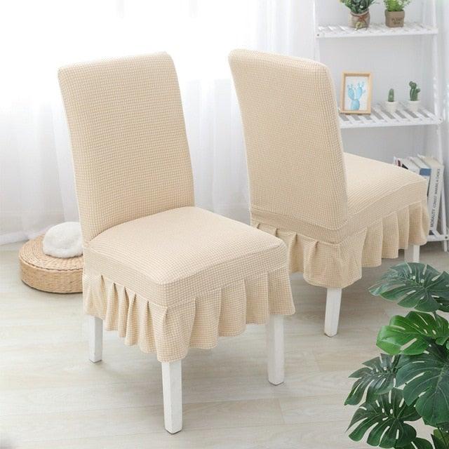 Dining Room Hotel Ceremony Banquet Wedding Party Solid Color Spandex Skirt Chair Cover for Dining Room Kitchen Banquet Chair Slipcover Stretch Elastic Wedding Chair Decoration