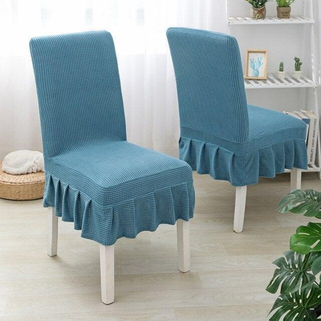 Dining Room Hotel Ceremony Banquet Wedding Party Solid Color Spandex Skirt Chair Cover for Dining Room Kitchen Banquet Chair Slipcover Stretch Elastic Wedding Chair Decoration