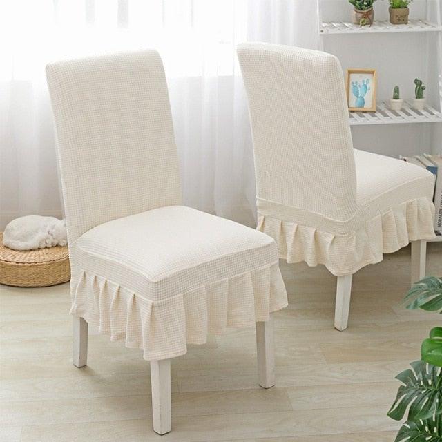 Dining Room Hotel Ceremony Banquet Wedding Party Solid Color Spandex Skirt Chair Cover for Dining Room Kitchen Banquet Chair Slipcover Stretch Elastic Wedding Chair Decoration