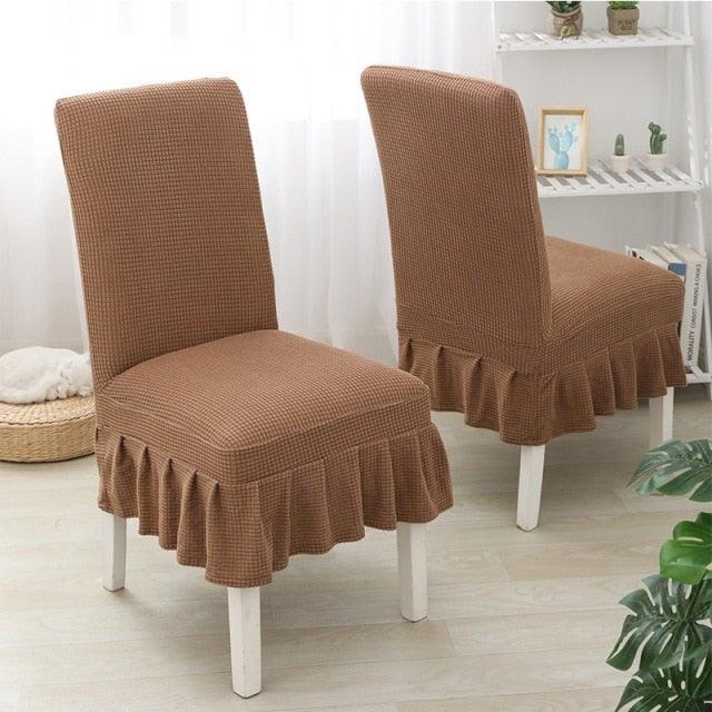 Dining Room Hotel Ceremony Banquet Wedding Party Solid Color Spandex Skirt Chair Cover for Dining Room Kitchen Banquet Chair Slipcover Stretch Elastic Wedding Chair Decoration