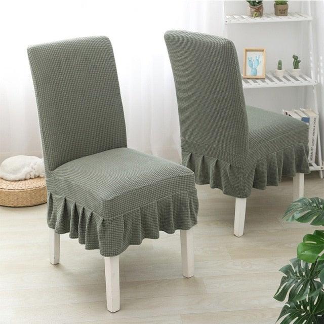 Dining Room Hotel Ceremony Banquet Wedding Party Solid Color Spandex Skirt Chair Cover for Dining Room Kitchen Banquet Chair Slipcover Stretch Elastic Wedding Chair Decoration