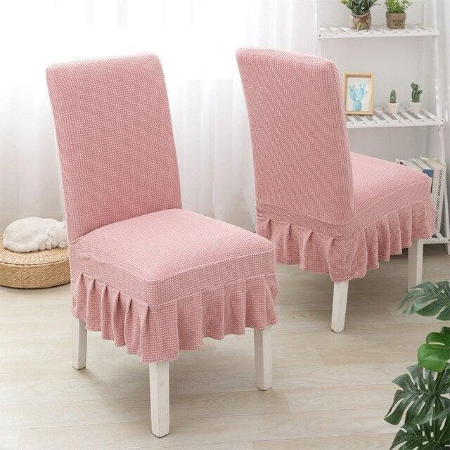 Dining Room Hotel Ceremony Banquet Wedding Party Solid Color Spandex Skirt Chair Cover for Dining Room Kitchen Banquet Chair Slipcover Stretch Elastic Wedding Chair Decoration