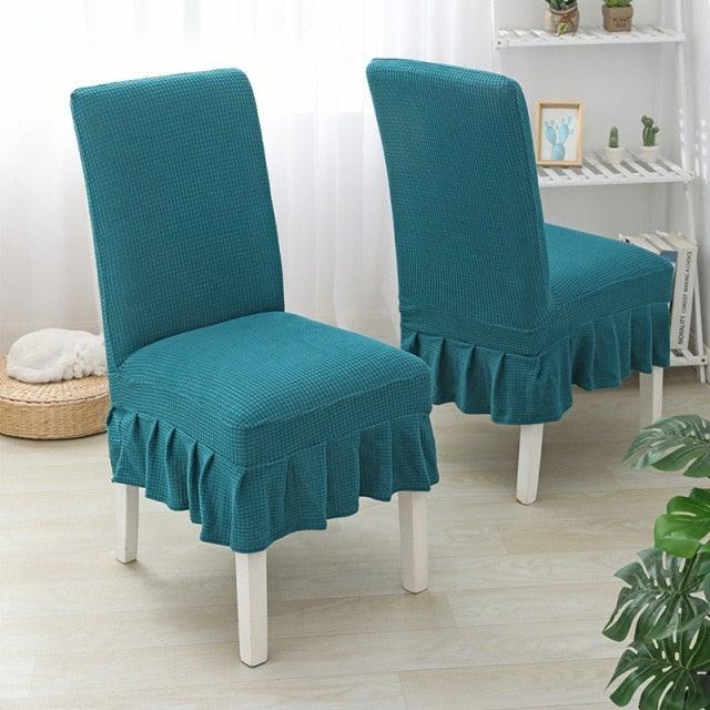 Dining Room Hotel Ceremony Banquet Wedding Party Solid Color Spandex Skirt Chair Cover for Dining Room Kitchen Banquet Chair Slipcover Stretch Elastic Wedding Chair Decoration
