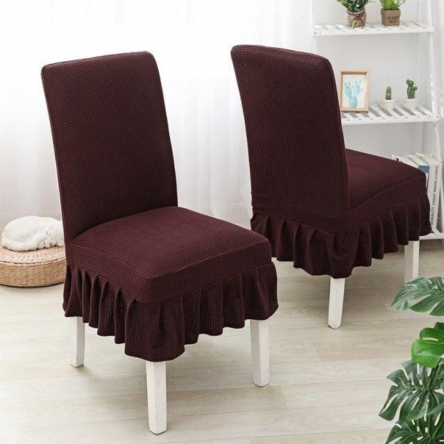 Dining Room Hotel Ceremony Banquet Wedding Party Solid Color Spandex Skirt Chair Cover for Dining Room Kitchen Banquet Chair Slipcover Stretch Elastic Wedding Chair Decoration
