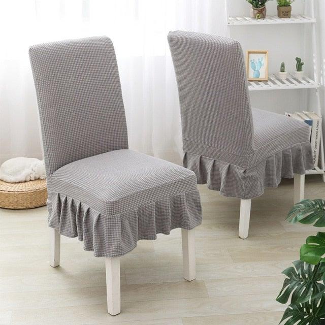 Dining Room Hotel Ceremony Banquet Wedding Party Solid Color Spandex Skirt Chair Cover for Dining Room Kitchen Banquet Chair Slipcover Stretch Elastic Wedding Chair Decoration