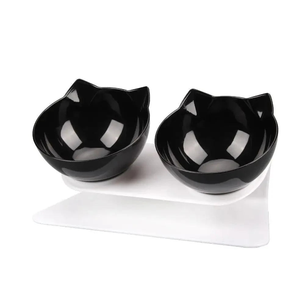 Double Transparent Non-slip Food Bowl With Protection For Cats Modern Kitten Food Bowl Pet Accessories