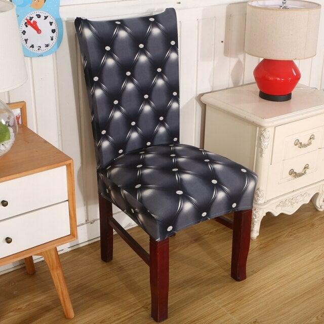 Elastic Chair Cover For Computer Dining Room kitchen office Colorful Printed Chair Covers Spandex Seat Cover Wedding Chair Covers For Dining Room Stretch Spandex Removable Washable Anti-dust Seat Slipcover Protector For Hotel Office Ceremony Banquet