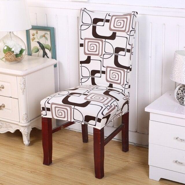 Elastic Chair Cover For Computer Dining Room kitchen office Colorful Printed Chair Covers Spandex Seat Cover Wedding Chair Covers For Dining Room Stretch Spandex Removable Washable Anti-dust Seat Slipcover Protector For Hotel Office Ceremony Banquet