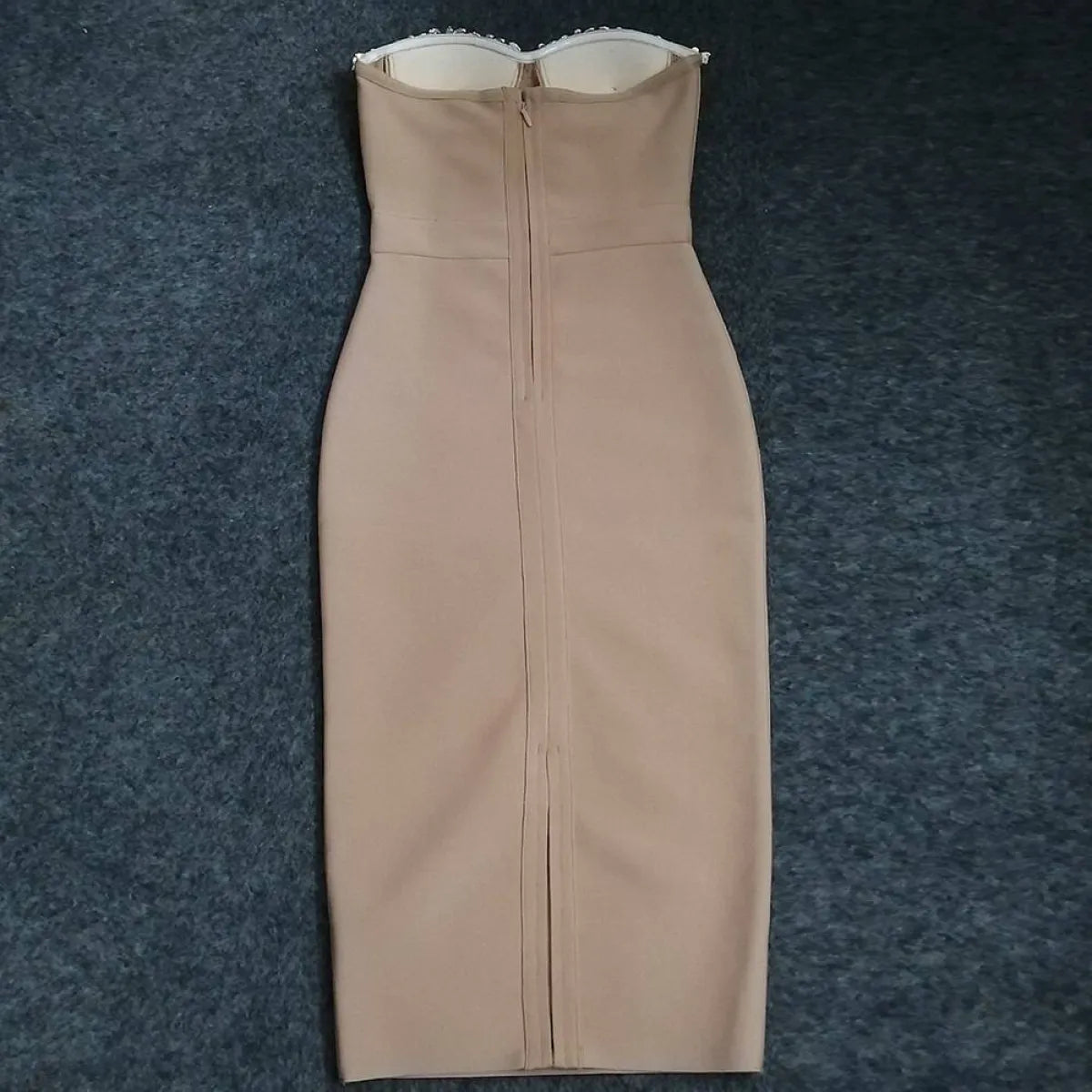 Elegant Beading Party Midi Dress