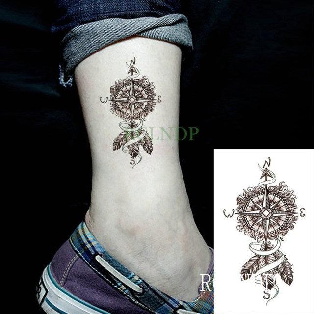Elegant Black Waterproof Temporary Tattoo Stickers Moon Hill Modern Body Art Stickers Hand Foot High Quality For Womens