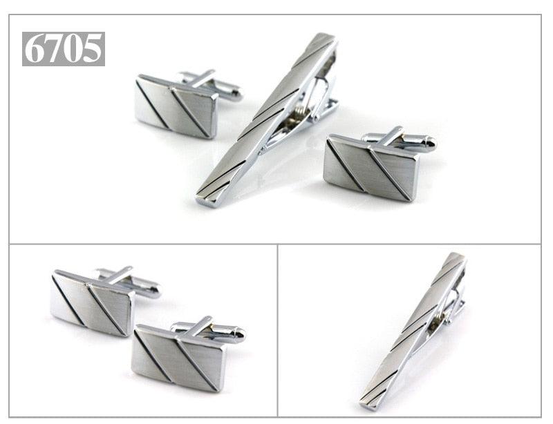 Elegant Gold Color Tie Clip And Cufflink Set For Men Classic Cufflinks Tie Clip Set Men Novelty Cuff Links Elegant Tie Bar Gifts For Wedding Classic Tie Clips Cufflinks Sets Unique Vintage Men Jewelry For Party