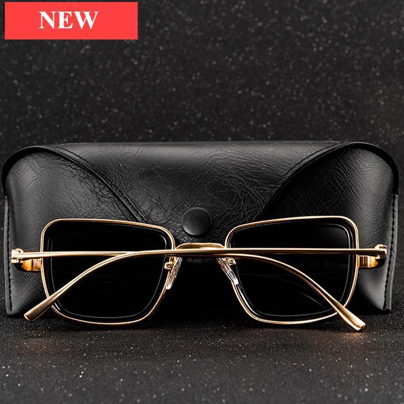Trend Vintage Steampunk Sunglasses For Men Retro Metal Square Eyewear Trendy Brand Sunglasses For Mens In Elegant Luxury Retro Design