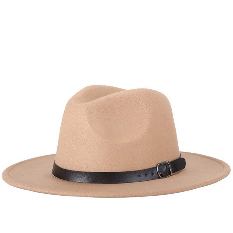 Fashion Men Fedoras Women's Fashion Jazz Hat Unisex Fashion Solid Color Large Hat Summer Spring Hat Luxury Blue Outdoor Hat Classic And Simple Wide Brim Fedora Hat Adjustable Hats For Men With Belt Buckle