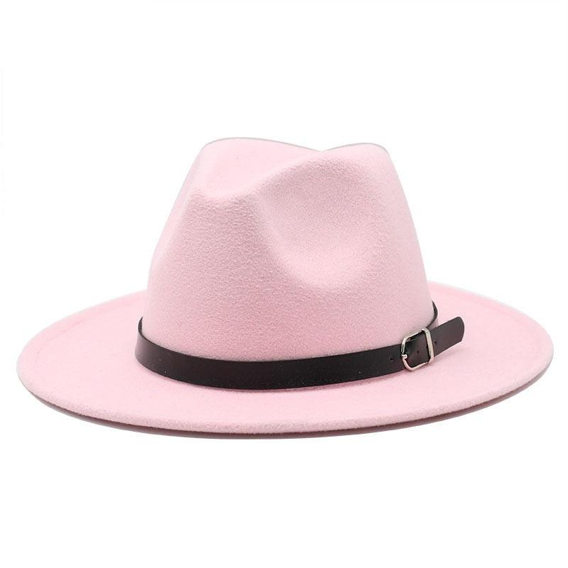 Fashion Men Fedoras Women's Fashion Jazz Hat Unisex Fashion Solid Color Large Hat Summer Spring Hat Luxury Blue Outdoor Hat Classic And Simple Wide Brim Fedora Hat Adjustable Hats For Men With Belt Buckle