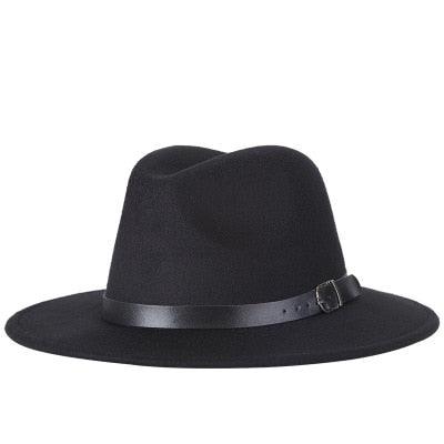 Fashion Men Fedoras Women's Fashion Jazz Hat Unisex Fashion Solid Color Large Hat Summer Spring Hat Luxury Blue Outdoor Hat Classic And Simple Wide Brim Fedora Hat Adjustable Hats For Men With Belt Buckle