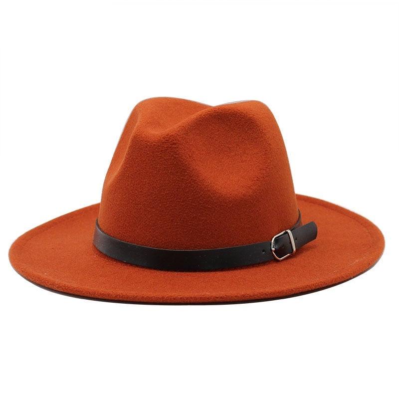 Fashion Men Fedoras Women's Fashion Jazz Hat Unisex Fashion Solid Color Large Hat Summer Spring Hat Luxury Blue Outdoor Hat Classic And Simple Wide Brim Fedora Hat Adjustable Hats For Men With Belt Buckle