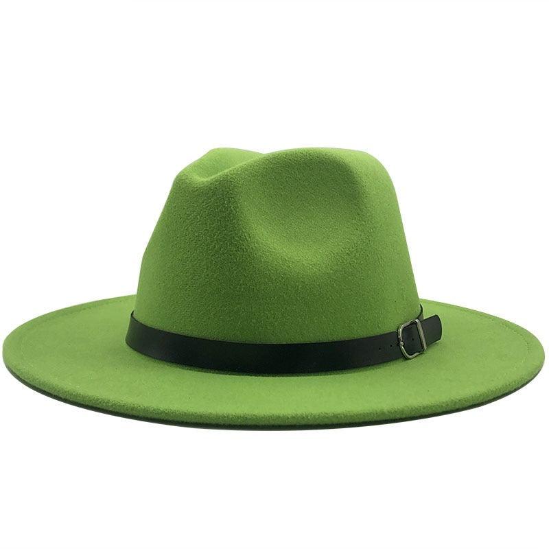 Fashion Men Fedoras Women's Fashion Jazz Hat Unisex Fashion Solid Color Large Hat Summer Spring Hat Luxury Blue Outdoor Hat Classic And Simple Wide Brim Fedora Hat Adjustable Hats For Men With Belt Buckle