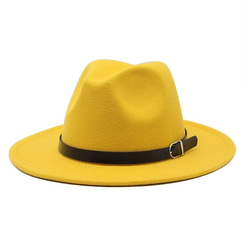 Fashion Men Fedoras Women's Fashion Jazz Hat Unisex Fashion Solid Color Large Hat Summer Spring Hat Luxury Blue Outdoor Hat Classic And Simple Wide Brim Fedora Hat Adjustable Hats For Men With Belt Buckle