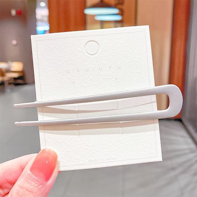 Fashion U Shape Metal Hair Sticks For Women Hair Clips Hair Accessories Elegant Simple Gold Color Hairpins Girl Headwear Jewelry Gorgeous Hair Accessories For Women