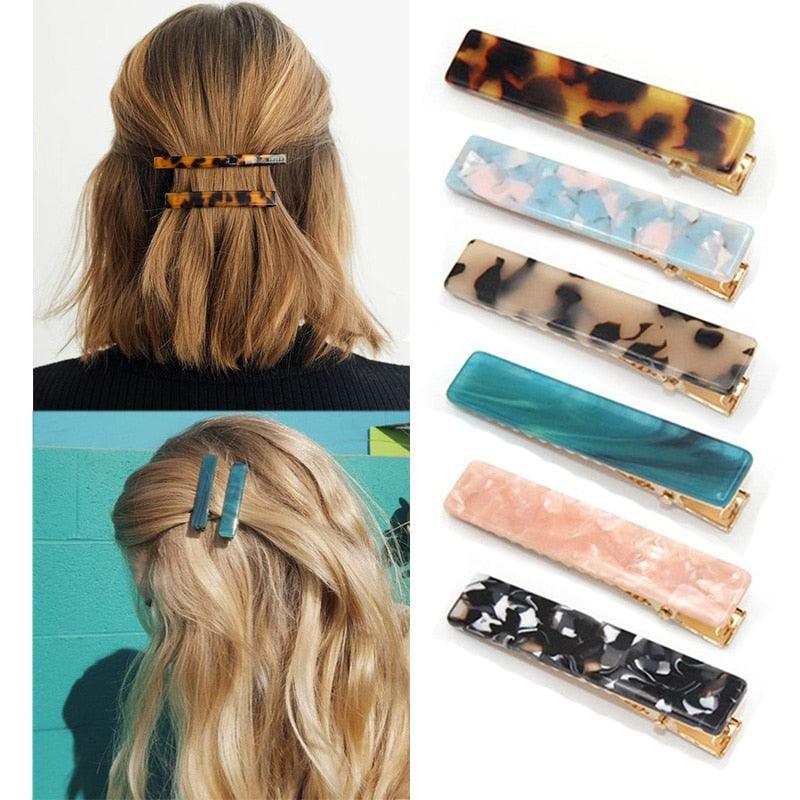 Fashion Women Metal Acetate Hair Pin Clip Leopard Hair Clip Geometric Hairpins Hairgrips Barrette Hairpin Gorgeous Hair Accessories For Women