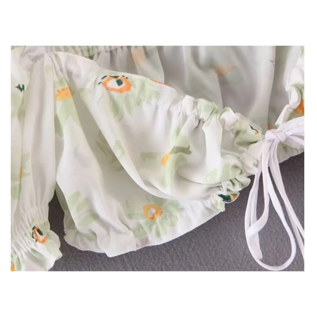 Women's Floral Printed Chiffon Crop Top