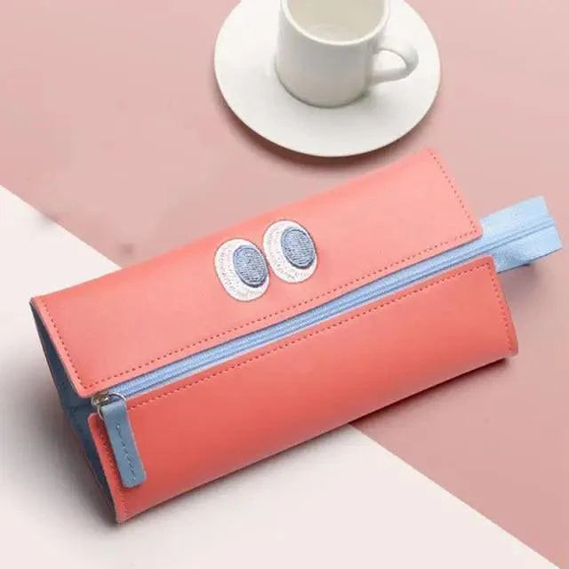 Funny Cartoon Pencil Case Vintage Large Capacity Pencil Bag For Students Retro Washable Zipper Simple School Case Box Pencil Organizer For Kids