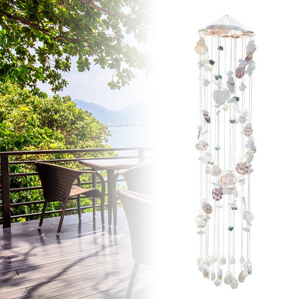 Garden Outdoor Wind Chimes Gifts for Women Home Yard Garden Decoration Mediterranean Natural Shell Wind Chimes Gift Girl Room Decor Waterproof Wind-chimes For Outdoor Garden Patio Porch Decorative Birthday Gardening Gifts For Mom Grandma Friends