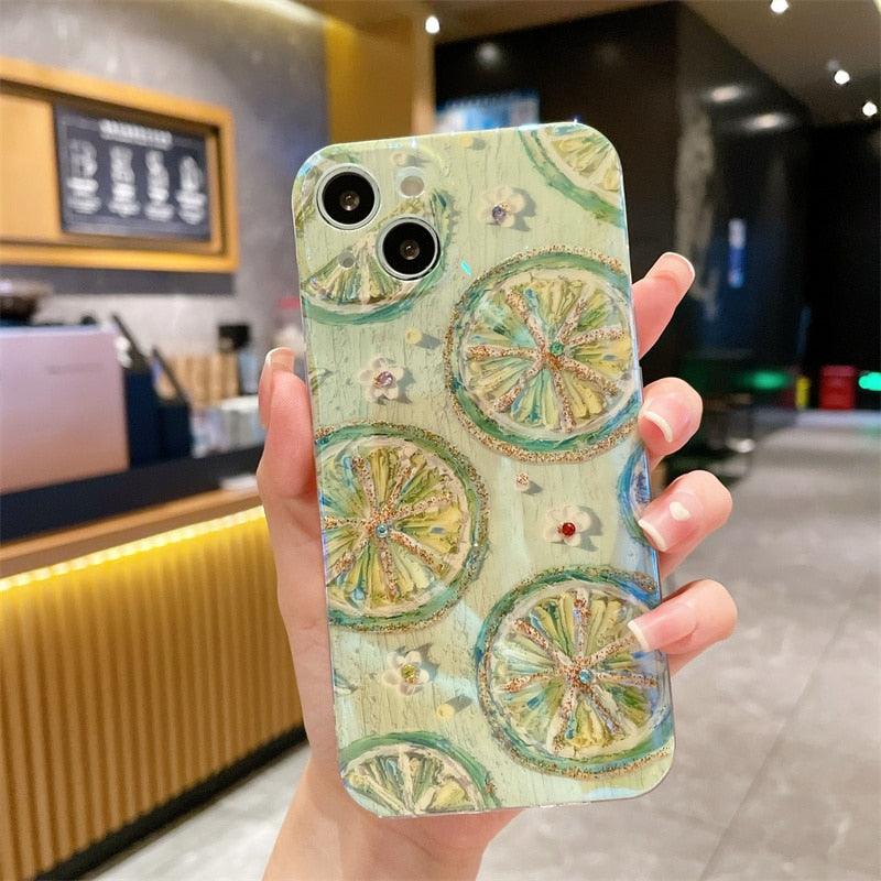 Gorgeous 3D Glitter Flower Silicone Phone Case For iPhone 14 13 Pro Max Colorful Soft Cover Cute Flower Phone Case for Women Girls Multicolored Soft Shockproof Case