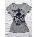Gothic Punk Skull Print Tee – Y2K Vintage Slim Fit Top