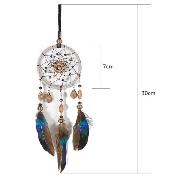 Handmade Dream Catcher Feather Car Interior Rear view Mirror Mini Home Decoration Retro Feather Dream net Catcher Feathers Wall Hanging Dream Net Weaving Decor Gifts for Car Room Decor Charms Pendant Decor Wall Hanging Ornaments