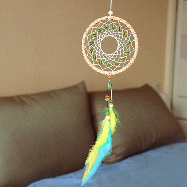 Handmade Dream Catcher Feather Car Interior Rear view Mirror Mini Home Decoration Retro Feather Dream net Catcher Feathers Wall Hanging Dream Net Weaving Decor Gifts for Car Room Decor Charms Pendant Decor Wall Hanging Ornaments